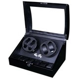 Cutie intors ceasuri automatice iUni, Watch Winder 4 + 6 spatii depozitare Carbon